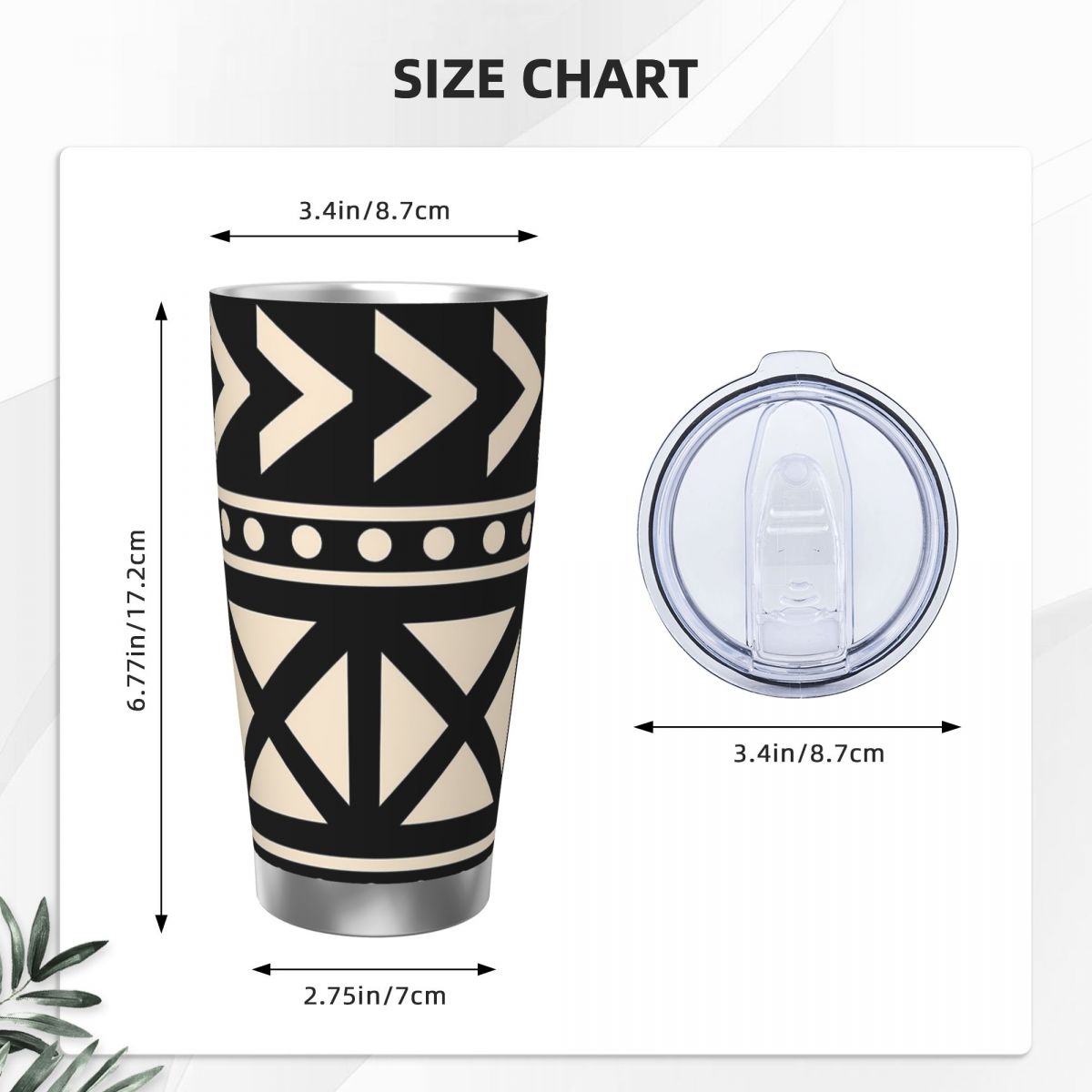 Afrykański Mud Cloth Czarno-Bi – Tumbler 20Oz White recenzja i cena